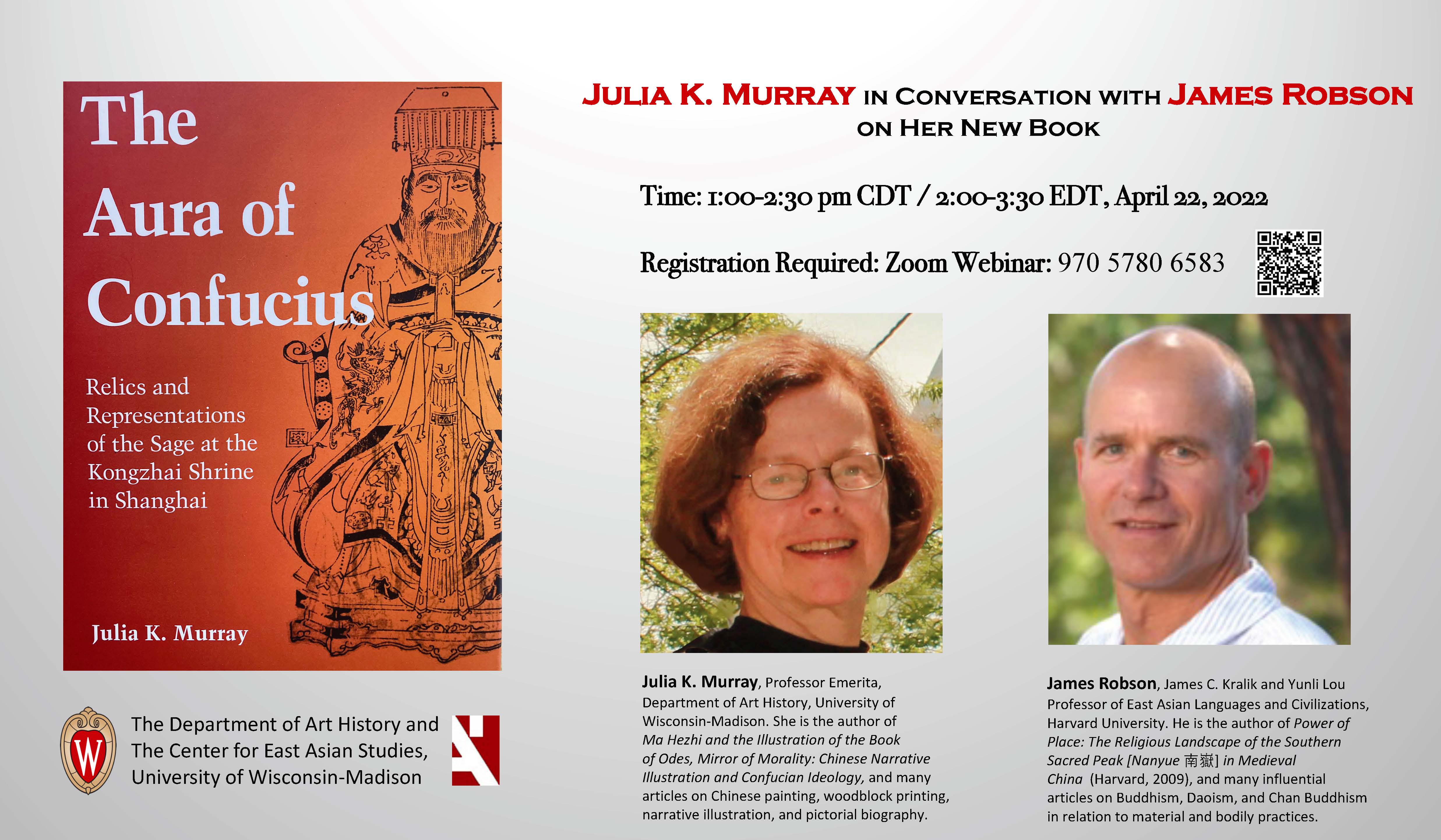 Book Launch for THE AURA OF CONFUCIUS:  Julia K. Murray in conversation with James Robson